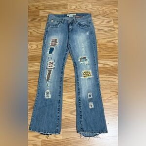 Vintage Z. Cavaricci Patchwork DistressedJeans Size 7 – Rare Denim DeluxeVintage